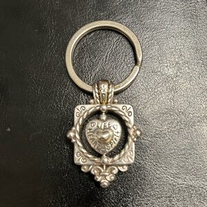 Brighton Retired Silver Life Heart Spirit spin keychain
